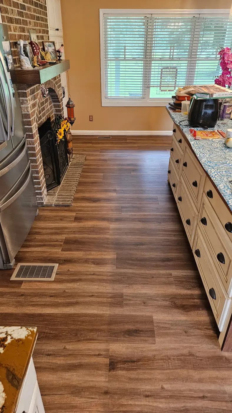 Finished luxury vinyl plank floor
