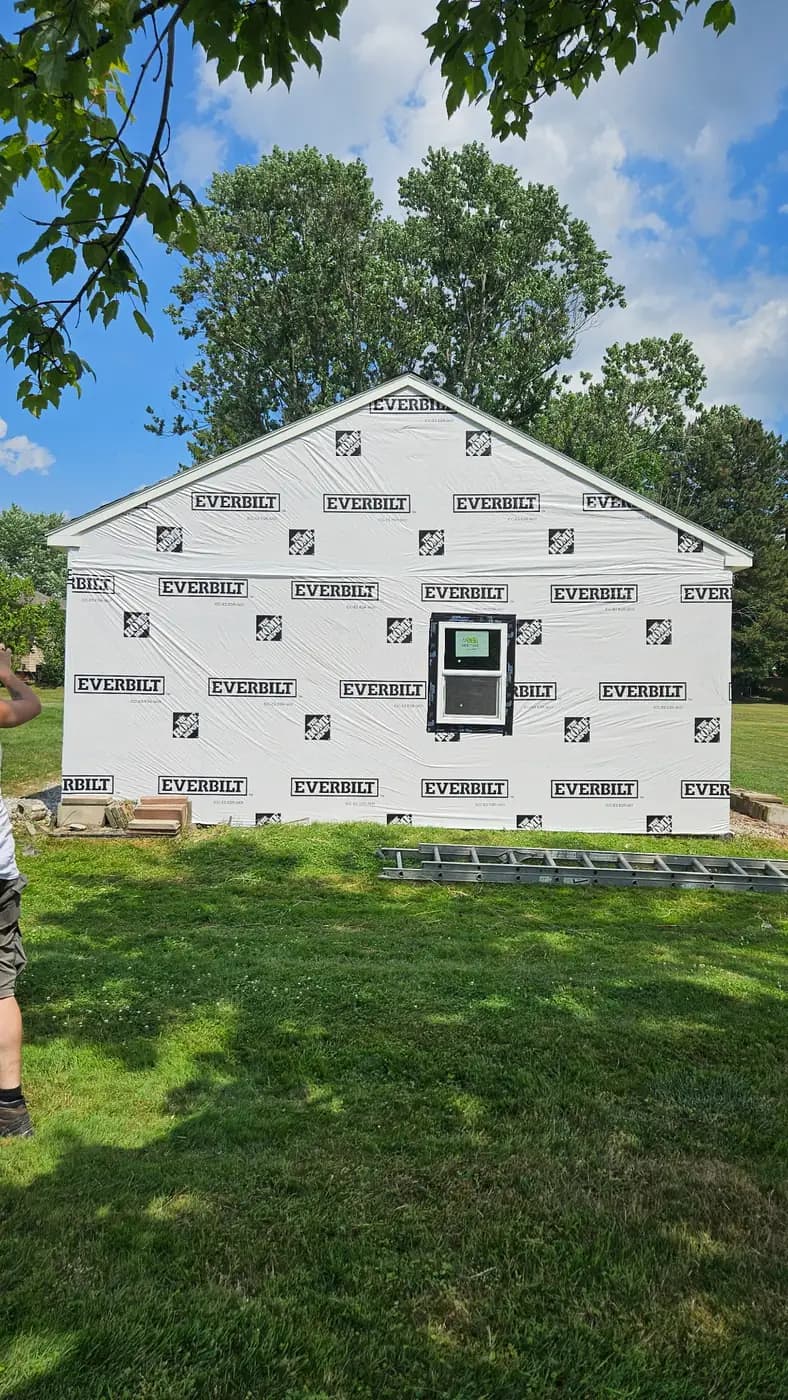 Garage during construction