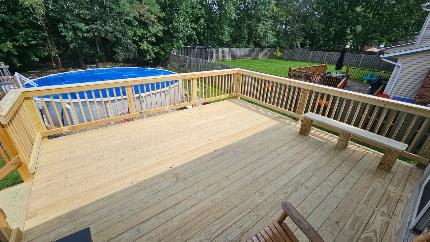Finished raised deck