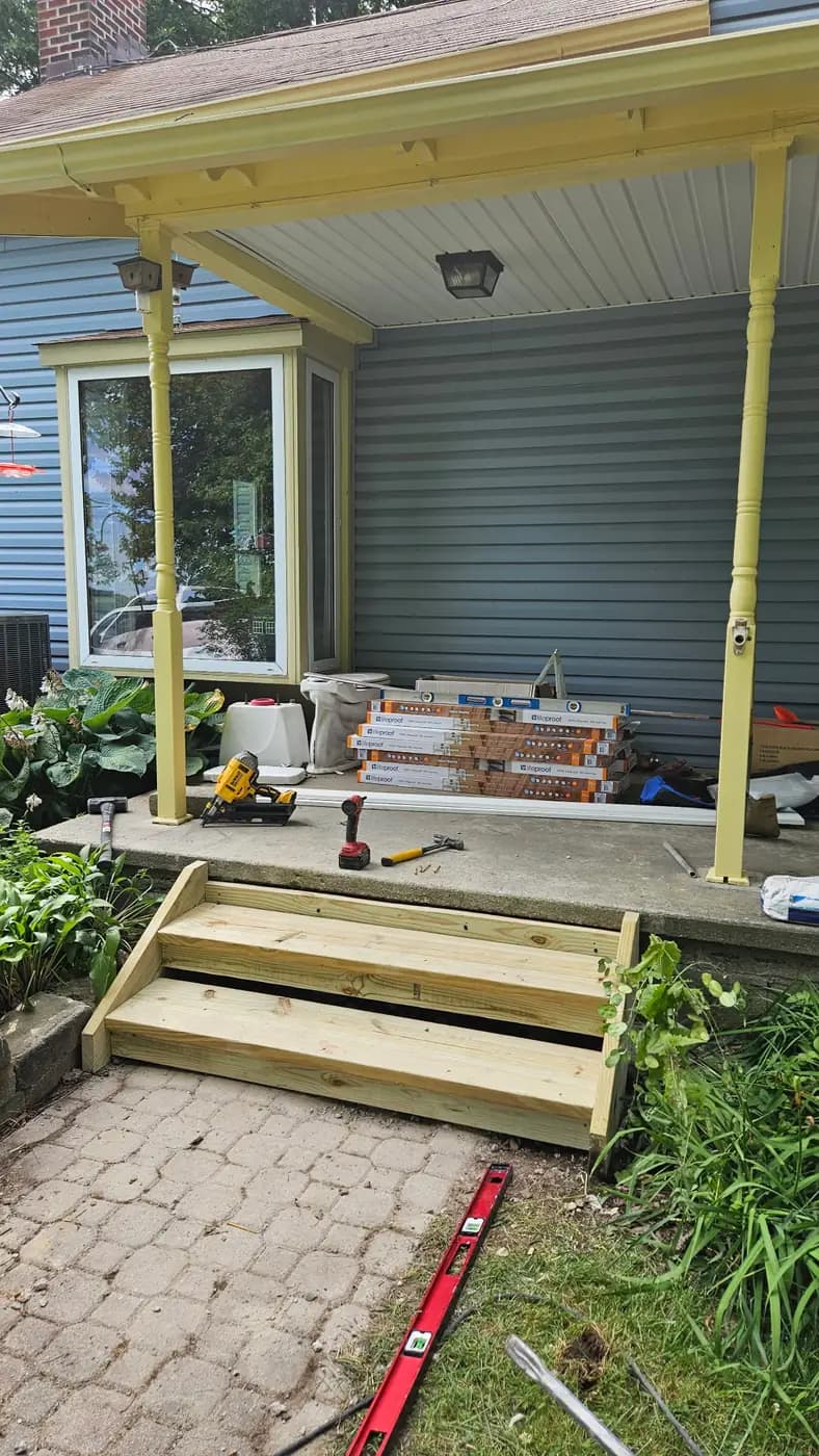 Finished porch steps
